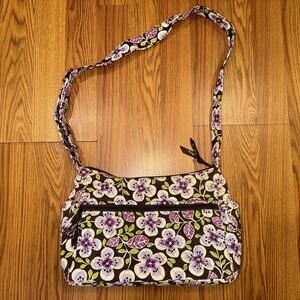 VERA BRADLEY Frannie Crossbody PLUM PETALS Small Shoulder Bag Adjustable Strap